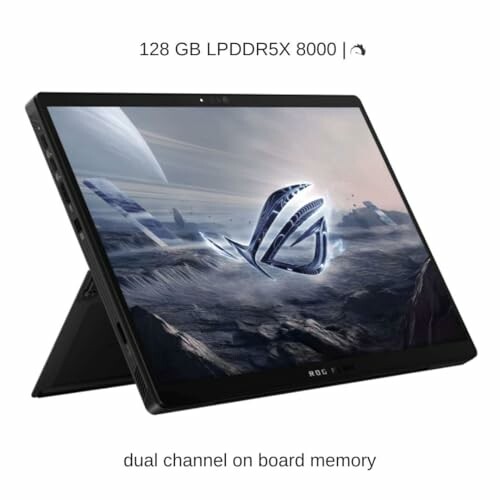 Asus ROG gaming tablet with futuristic screen display