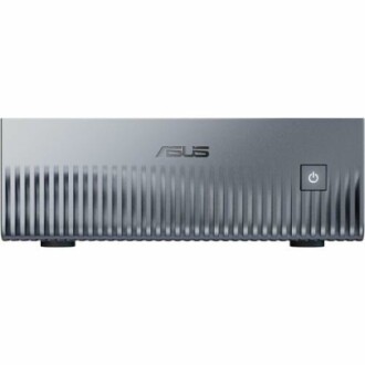 ASUS storage device with power button, showcasing the device's compact and sleek design.
