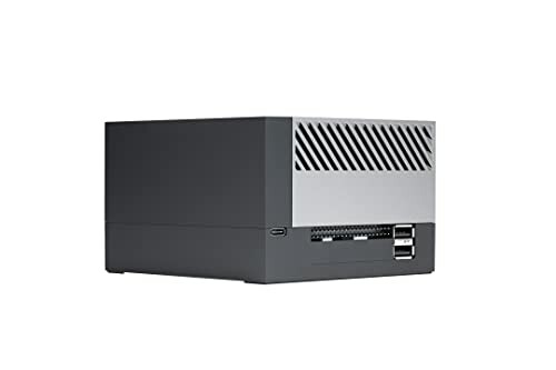 Compact black computer case with USB ports